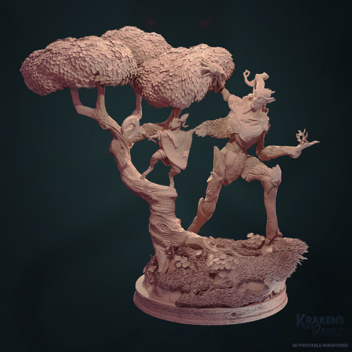parientes espíritu Kraken's bóveda mesa caracteres criaturas fantasía universo flor jefe duende bosque árbol muerte groot ladrar ent enemigo vida césped dnd duendecito vidente ivern 3D print model - Mito3D