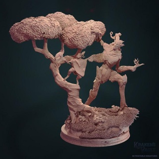 parenté esprits Kraken voûte table personnages créatures fantaisie univers fleur patron elfe forêt arbre mort Groot écorce ent ennemi vie herbe lutin esprit dnd fey ivern 3d print model - Mito3D