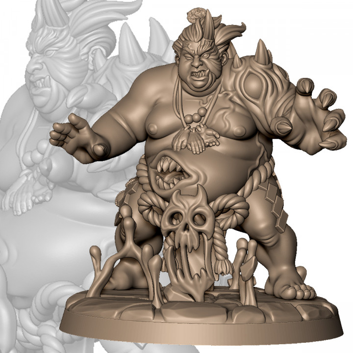 démon sumo Willy table personnages créatures fantaisie univers Japon Japonais monstre guerrier mal 3D print model - Mito3D