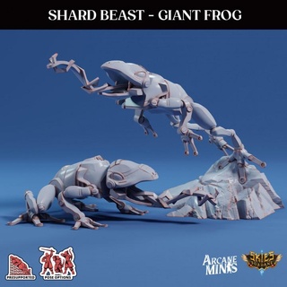 shard beast giant frog arcane minis dragon dragons dungeons mechanical metal roleplay rpg scale magic steampunk sitting mech tongue dungeon jumping d&d 28mm dnd toad 35mm 32mm 5e leaping eberron presupported pre-supported arcanapunk magipunk magitech sordane supported zap skies leap 3d print model - Mito3D