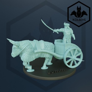 eastern bull chariot small tidrewski kolbehs Tabletop Characters & Creatures Fantasy Universe Vehicles Machines fantasy lotr dnd mesbg easterlings 3d print model - Mito3D