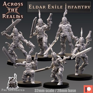 eldar exile infantry across realms Tabletop Characters & Creatures Sci-Fi Universe rpg dnd 5e grimdark 3d print model - Mito3D