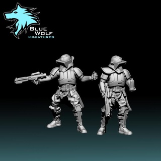 tanque soldados comandante azul lobo miniaturas mesa caracteres criaturas Sci Fi universo sci fi estrella guerras juego guerra legión imperio sw 3d print model - Mito3D