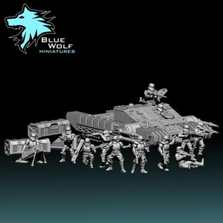 tanque soldados cristal haz azul lobo miniaturas mesa caracteres criaturas Sci Fi universo vehiculos máquinas sci fi estrella guerras juego guerra legión imperio sw 3d print model - Mito3D