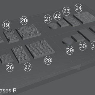 28mm bases 32 stl arquivos pre supported teste impresso Alphonse marcel tampo mesa acessórios base jogo guerra ww1 3d print model - Mito3D