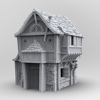 ancrabourg - civilianhouse 2 3dlayeredscenery Tabletop 3D Printable Terrain Fantasy building fantasy house medieval warhammer dungeonsanddragons dnd scenery mordheim tudor 3d print model - Mito3D