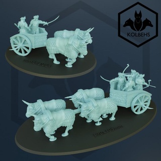 Oriental touro carruagem médio ampla tidrewski Kolbehs tampo mesa personagens criaturas fantasia universo veículos maquinas modular lotr dnd mesbg oriental 3d print model - Mito3D