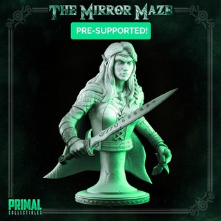 elf - lauriel bust mirror maze masters dungeons quest primal collectibles Tabletop Characters & Creatures Fantasy Universe Fan Art Busts dragons female hero miniatures rpg sword warrior enemy dagger boardgame dungeonsanddragons d&d heroquest tauriel mageofthemirror 3d print model - Mito3D