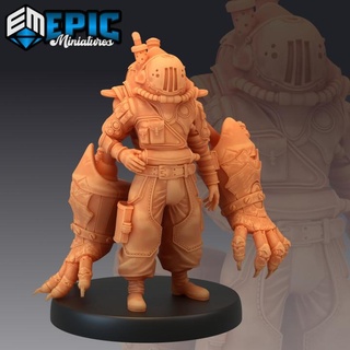 exoskeleton worker war construct steampunk tech battle robot epic-miniatures fantasy medieval monster rpg warhammer sla enemy tabletop dungeon dnd pathfinder npc pre-supported supported pre 3d print model - Mito3D