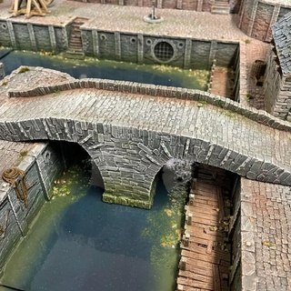 ancraburgo virou parede ponte 3dlayeredscenery tampo mesa 3D imprimível terreno fantasia medieval martelo guerra masmorras Dragões dnd cenário Porto Mordheim 3d print model - Mito3D