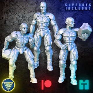 moon giants elite troop set print paint play Tabletop Characters & Creatures Sci-Fi Universe alien giant miniatures monster rpg sci-fi magic roleplaying tabletop humanoid 32mm starfinder 3d print model - Mito3D
