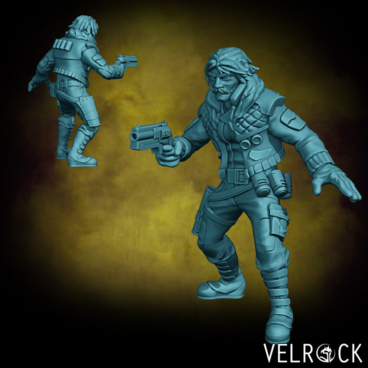 tempestade guardas veterano ás piloto 2 pré suportado velrock arte miniaturas tampo mesa personagens criaturas Sci Fi universo 40k martelo guerra scifi localizador estrelas 3D print model - Mito3D