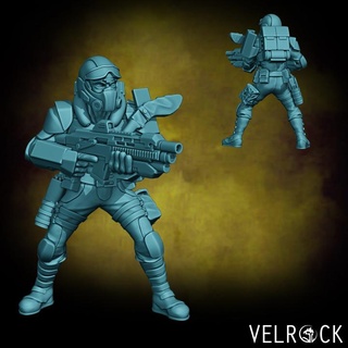 tempest guardsmen veteran expert 2 presupported velrock art miniatures Tabletop Characters & Creatures Sci-Fi Universe 40k soldier warhammer scifi starfinder 3d print model - Mito3D