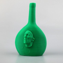 wine bottle facial education art face sculpture 3d print model - Mito3D