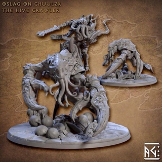 oslag chuulzk hive crawler epic beast mount - slathaai house mora artisan guild boss dragons dungeons fantasy rpg depth miniature mind tabletop cthulhu one supports wargame dnd underdark chuul ttrpg flayer presupported supported 3d print model - Mito3D
