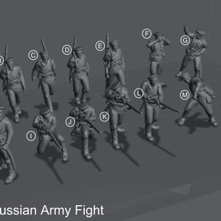 ww1 russian squad - wargame 28mm files pre-supported test printed alphonse marcel Tabletop Characters & Creatures Historical Universe 3d print model - Mito3D
