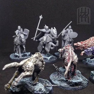 chose cygne chevaliers monté table personnages créatures fantaisie univers marteau guerre lotr mesbg fiefs 3d print model - Mito3D