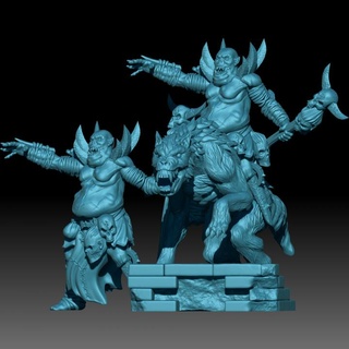 kzkminis - donorg fat orc shaman foot mounted Tabletop Characters & Creatures Fantasy Universe fantasy warhammer lotr orcs mesbg angmar dolguldur 3d print model - Mito3D