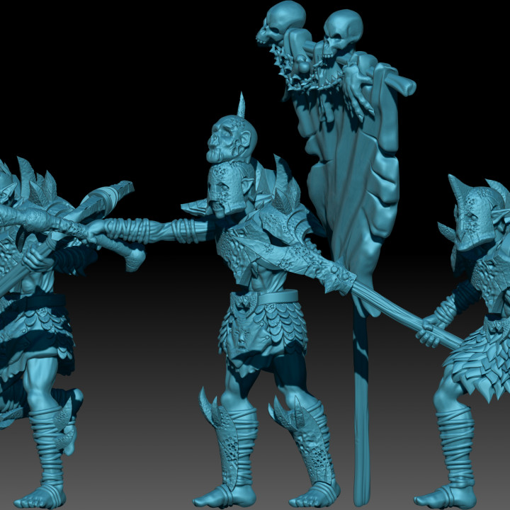 kzkminis - terror realm orcs Tabletop Characters & Creatures Fantasy Universe fantasy warhammer lotr mesbg angmar 3D print model - Mito3D