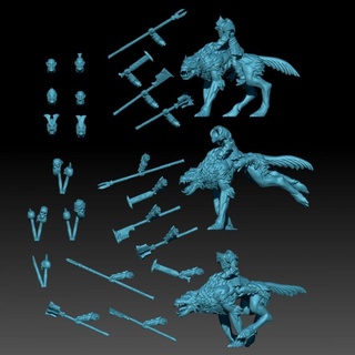 Demir diş klan Kurt biniciler masaüstü karakterler yaratıklar fantezi Evren Warhammer lotr orklar Esdla mesbg kurtlar Wargs 3d print model - Mito3D