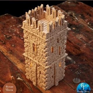 guardia Torre Gotico cose tavolo 3D stampabile terreno fantasia edificio medievale diorama scenario Guardtower 3d print model - Mito3D