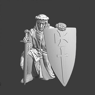 medieval livonian knight - praying northern crusades miniatures Tabletop Characters & Creatures Historical Universe figurine model wargaming warrior miniature tabletop toysoldier templar 28mm crusader hospitaller brethern swerd knightknights 3d print model - Mito3D
