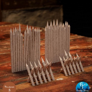 Palisade 2 gotisch Dinge Tischplatte 3D druckbar Terrain Fantasie Holz 3d print model - Mito3D