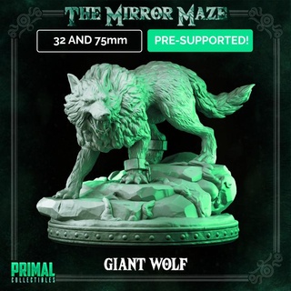 géant Loup miroir Labyrinthe maîtrise donjons quête primitif objets collection table personnages créatures fantaisie univers bête dragons héros miniatures rpg ennemi jeu plateau Dragons fenrir magedumiroir colère noire 3d print model - Mito3D