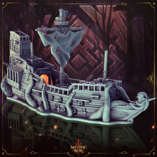 ghost ship mythic roll unchained games Tabletop Characters & Creatures Fantasy Universe Vehicles Machines boat dice kraken pirate support-free undead tentacles dicetower pirateship dicebox mythicroll unchainedgames ghostship 3d print model - Mito3D