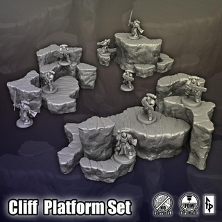cliff platform set forbidden prints Tabletop 3D Printable Terrain Fantasy 40k fantasy rpg sci-fi starwars terrain wargaming warhammer tabletop wargame infinity rocks 28mm dnd killteam warcry 3d print model - Mito3D