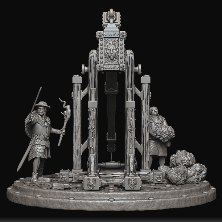 Trebuchet Rabe Zwilling Miniaturen Tischplatte Zeichen Kreaturen Fantasie Universum Fahrzeuge Maschinen 40k Kriegshammer Gamesworkshop 40000 gw ageofsigmar aos artisanguild Lostkingdom opr Bretagne Erzvogel Raventwin 3D print model - Mito3D