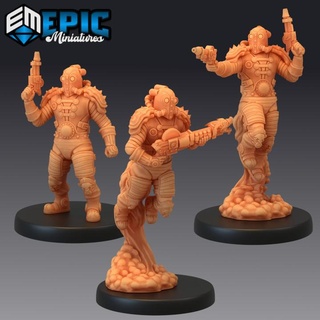 jetpack bandit set male human soldier steampunk tech character epic-miniatures fantasy medieval monster rpg warhammer sla enemy tabletop dungeon dnd pathfinder npc pre-supported supported pre 3d print model - Mito3D