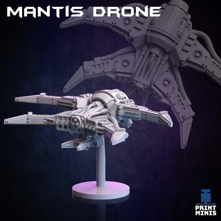 mantis drone - bounty hunter collection print minis Tabletop Characters & Creatures Sci-Fi Universe Vehicles Machines android fly robot sci-fi space tech cyberpunk 3d print model - Mito3D