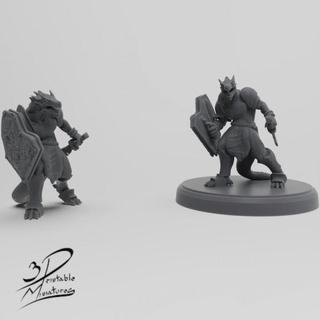 kobold warrior miniatures Tabletop Characters & Creatures Fantasy Universe creature mini monster shield sword miniature 3d print model - Mito3D