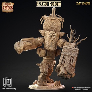 aztec golem clay cyanide miniatures Tabletop Characters & Creatures Fantasy Universe file printable stl giant mayan model monster mythology wargames wargaming warhammer miniature tabletop minis wargame demigod pathfinder tabletopgames tabletopgame tabletopgaming claycyanide 3d print model - Mito3D