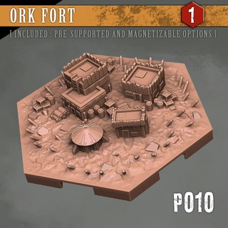 p010 ork fuerte laboratoriopopov mesa 3D imprimible terreno Sci Fi martillo guerra necromunda mapa Campaña losas 3d print model - Mito3D