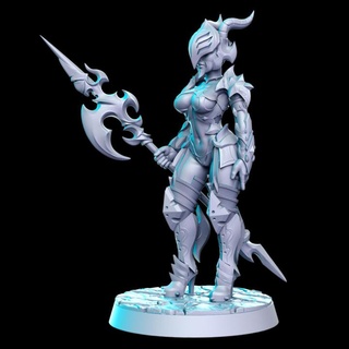 dragonguard soldat 32mm dnd rn estudio table personnages créatures fantaisie univers rpg lance femme lourd blindé 3d print model - Mito3D