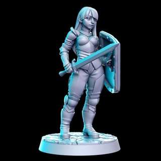 katali royal guard - 32mm dnd rn estudio Tabletop Characters & Creatures Fantasy Universe armor rpg shield strong woman maid 3d print model - Mito3D