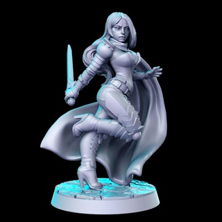 delia swift female assassin - 32mm dnd rn estudio Tabletop Characters & Creatures Fantasy Universe cute rpg sword woman knife short 3d print model - Mito3D