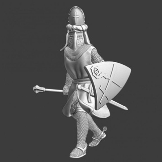 red bishop dorpat - hermann von tartu northern crusades miniatures Tabletop Characters & Creatures Historical Universe 3d battle figure knight medieval wargaming warrior commander ice mace 28mm lake teutonic peipus 1241 3d print model - Mito3D