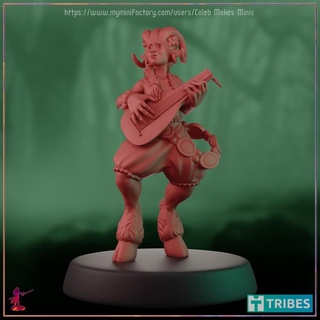 lute-playing satyr pre-supported feywild series 2022 caleb makes minis Tabletop Characters & Creatures Fantasy Universe dragons dungeons female guitar roleplay rpg goat pan horns dungeonsanddragons tabletop faun dnd fawn pathfinder lute bard ttrpg 5e 3d print model - Mito3D