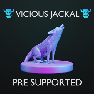 vicious jackal - pre supported tom's twisted tavern Tabletop Characters & Creatures Fantasy Universe beast dog fantasy lion wolf companion miniature tabletop summon jaws howl frost gloomhaven 5e ally frosthaven gloom 3d print model - Mito3D