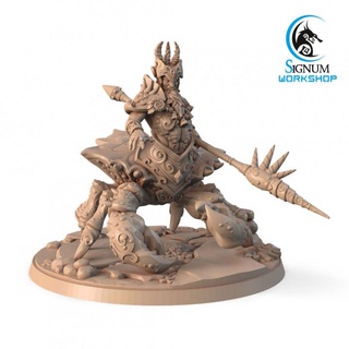 tershi sea wanderer signum workshop dungeons fantasy miniatures spear warrior tabletop beastman ttrpg presupported seafolk 3d print model - Mito3D