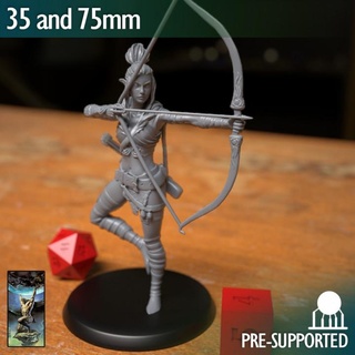 female elf archer ranger atlas studios Tabletop Characters & Creatures Fantasy Universe fighter medieval rpg warrior 3dprint bow dungeonsanddragons d&d 3d print model - Mito3D