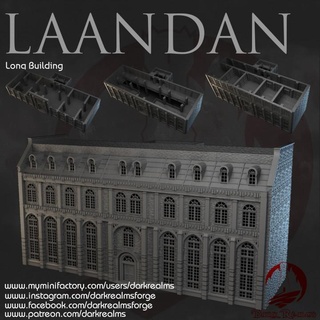 dark realms - laandan steamtown long building forge Tabletop 3D Printable Terrain Fantasy terrain victorian steampunk 3d print model - Mito3D