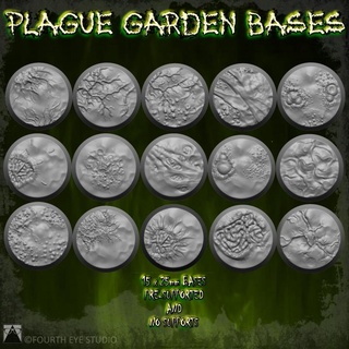 plague garden bases - 25mm fourth eye studio Tabletop accessories demon 40k dragons dungeons games gaming guard horror warhammer death base role playing tabletop nurgle disease 3d print model - Mito3D