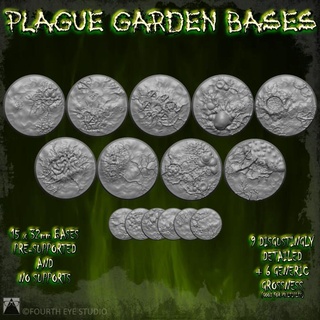 plague garden bases - 32mm fourth eye studio Tabletop accessories demon 40k dragons dungeons games gaming guard horror warhammer death base role playing tabletop nurgle disease 3d print model - Mito3D
