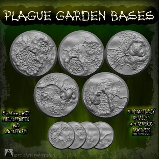 plague garden bases - 40mm fourth eye studio Tabletop accessories demon 40k dragons dungeons games gaming guard horror warhammer death base role playing tabletop 25mm nurgle disease 3d print model - Mito3D