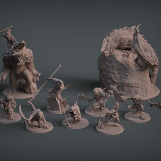 lizardmens release imp3dsion  Tabletop Tabletop Characters & Creatures Fantasy Universe Tabletop Tabletop Characters & Creatures dragon reptile warrior dragonborn soldiers giants creatures lizardmen humanoids draconic  3d print model - Mito3D