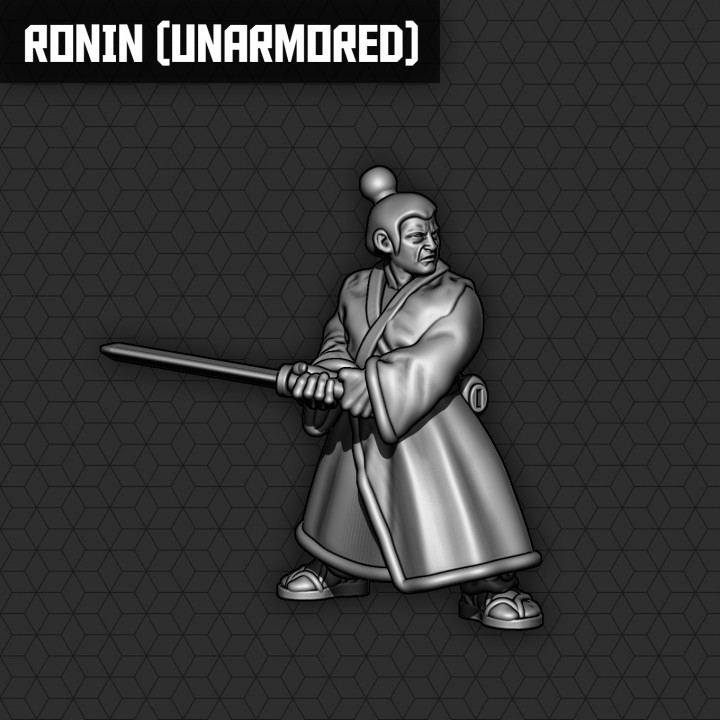 Ronin armadura unidades smol miniaturas tampo mesa personagens criaturas fantasia universo jogos guerra katana samurai 3D print model - Mito3D